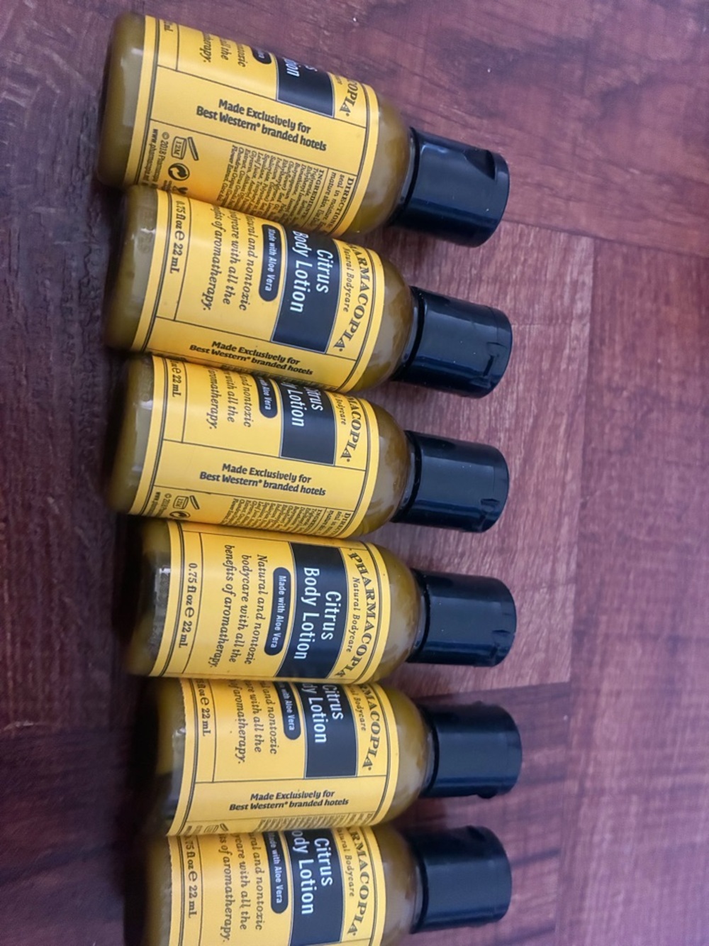 PHARMACOPIA Citrus Body Lotion Travel Bottles - Yellow Labels